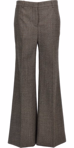 Gray Wool Flared Pants