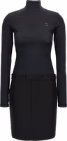 Black Polyester Short Dress 1