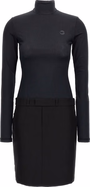 Black Polyester Short Dress