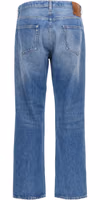 Blue Cotton Straight-Leg Jeans 2