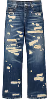 Blue Cotton Straight-Leg Jeans 1