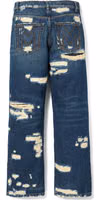 Blue Cotton Straight-Leg Jeans 2