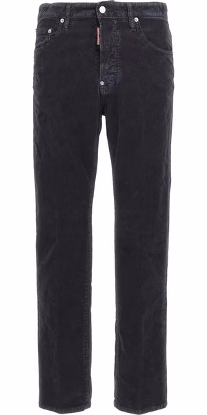 Blue Cotton Casual Pants