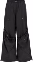 Black Polyester Casual Pants 1