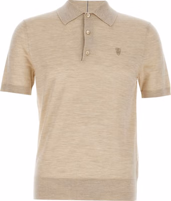 Beige Wool Polo Shirt