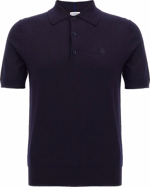 Blue Wool Polo Shirt