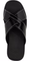 Black Calf Leather Bos Taurus Slides 4