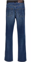 Blue Cotton Straight-Leg Jeans 2