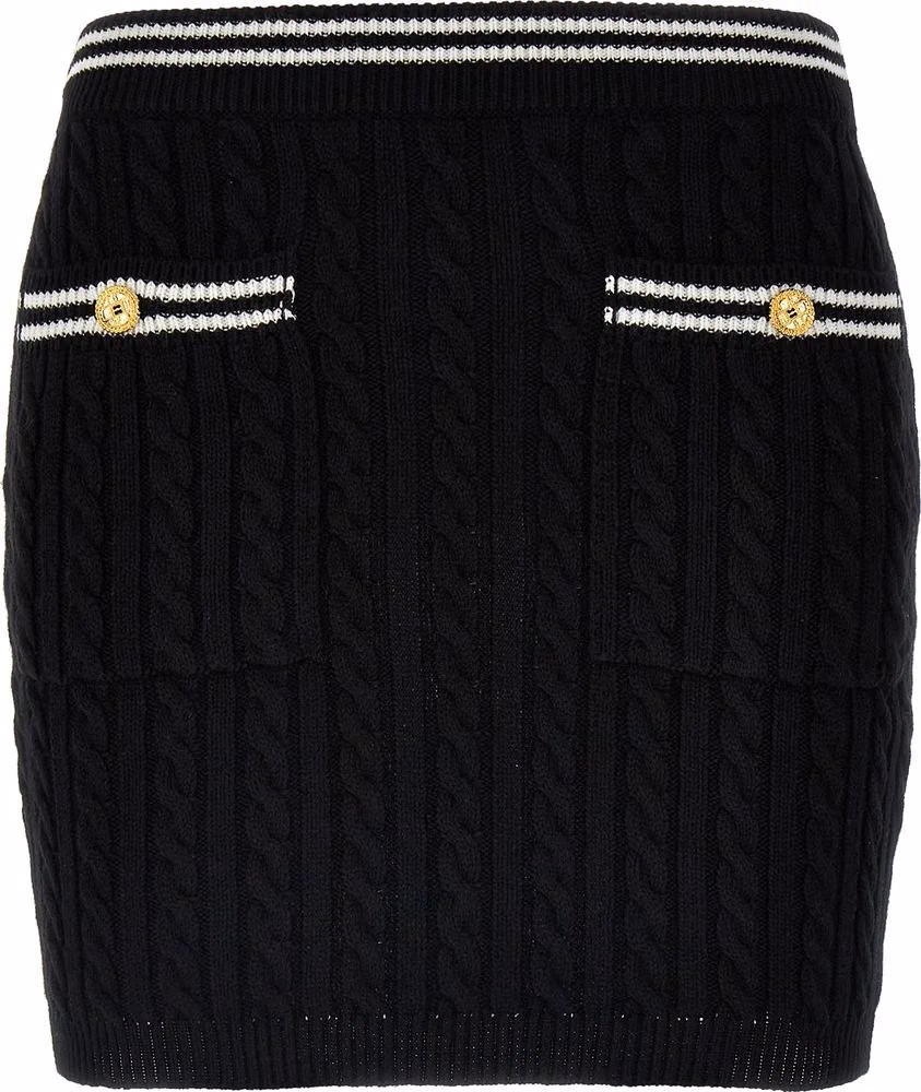 Bicolor Cotton Long Skirt