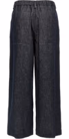 Blue Cotton Casual Pants 2