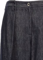 Blue Cotton Casual Pants 3