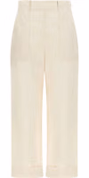 White Cotton Casual Pants 1