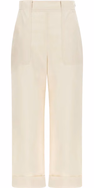 White Cotton Casual Pants