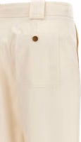 White Cotton Casual Pants 4