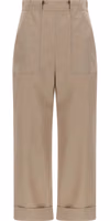 Beige Cotton Casual Pants 1