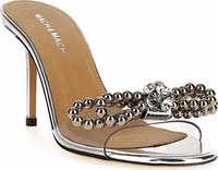 Silver Pvc Stiletto Heel Sandals 2