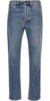 Blue Cotton Straight-Leg Jeans 1