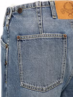 Blue Cotton Straight-Leg Jeans 4