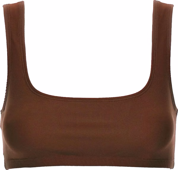 Brown Polyamide Tank Tops