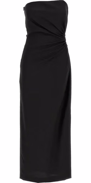 Black Virgin Wool Long Dress