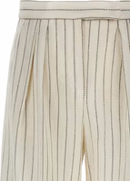White Cotton Casual Pants 3