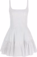 White Polyester Short Dress 1