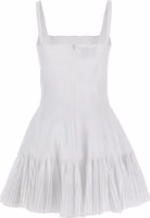 White Polyester Short Dress 2