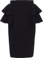 Black Virgin Wool Midi Skirt 1