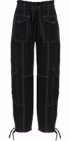 Black Viscose Casual Pants 1