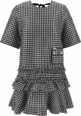 Bicolor Polyester Short Dress
