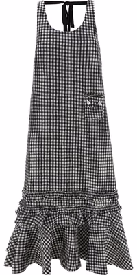 Black Polyester Midi Dress