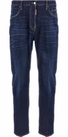 Blue Cotton Straight-Leg Jeans 1