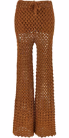 Brown Cotton Flared Pants 1