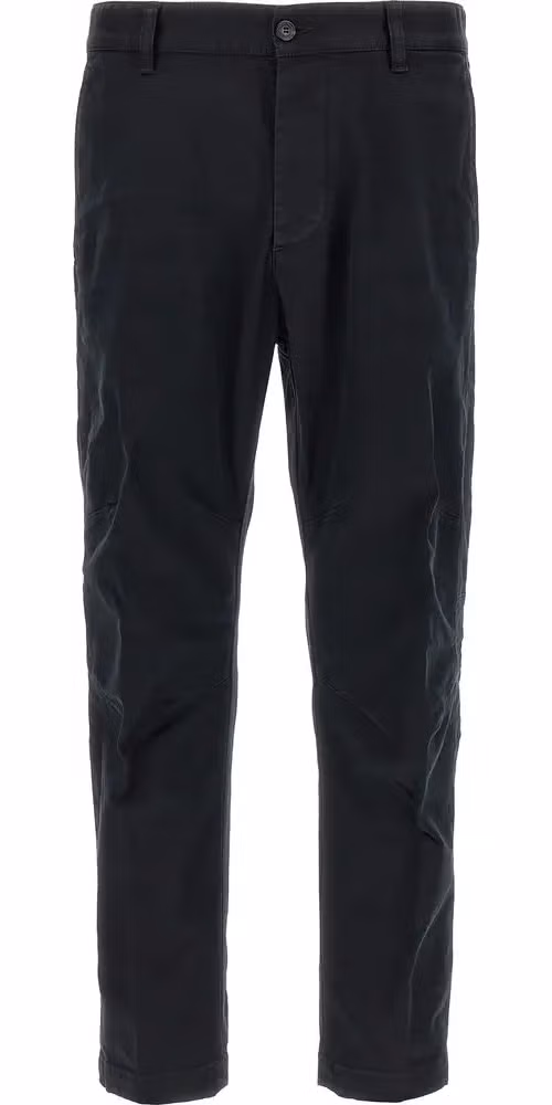 Black Cotton Chino Pants