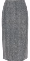 Gray Silk Midi Skirt 1
