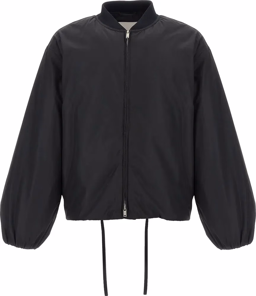 Black Polyester Bomber