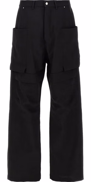 Black Virgin Wool Cargo Pants