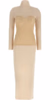 Beige Merino Wool Long Dress 1