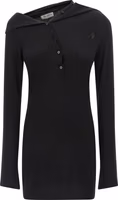 Black Virgin Wool Short Dress 1