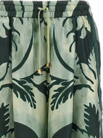 Bicolor Silk Casual Pants 4