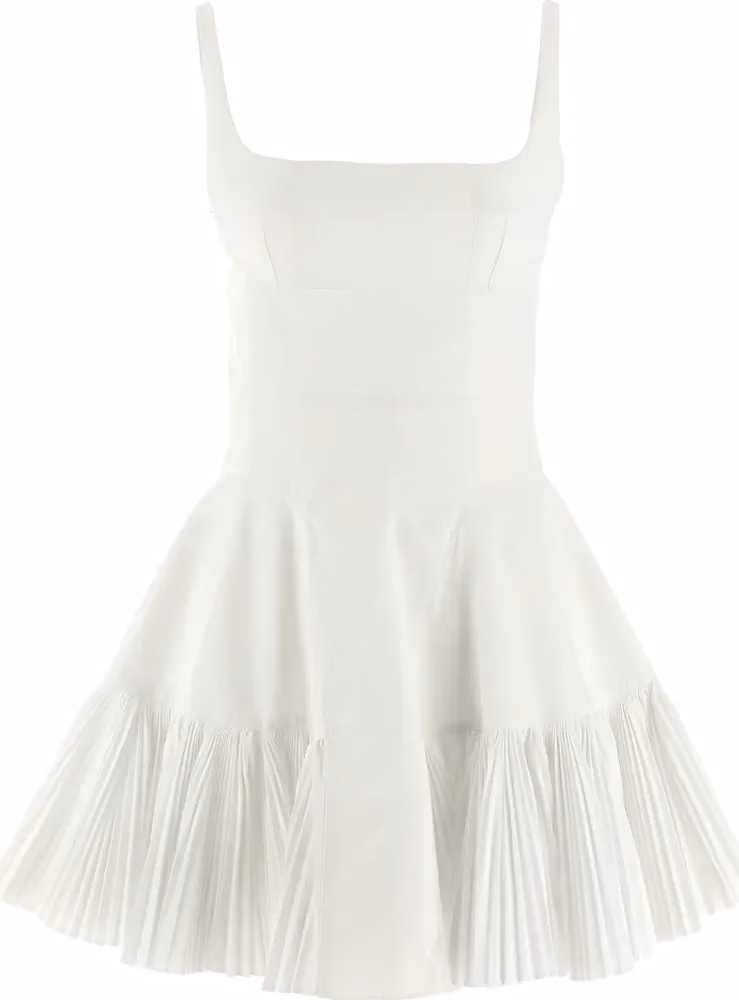 White Poplin Short Dress