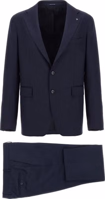 Blue Virgin Wool Two-Piece Suit