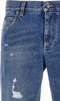Blue Cotton Straight-Leg Jeans 3