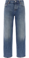 Blue Cotton Straight-Leg Jeans 1