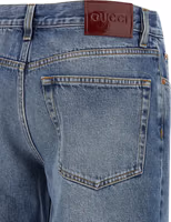 Blue Cotton Straight-Leg Jeans 4