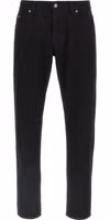 Black Cotton Straight-Leg Jeans 1