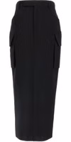 Black Wool Midi Skirt 1