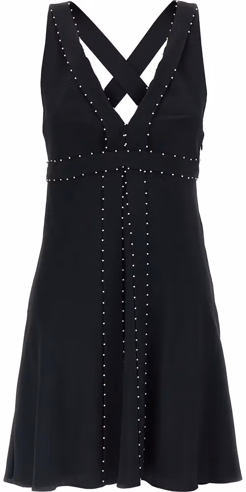 Black Acetate Short Dress