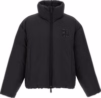 Black Polyester Full-Length Jacket 1