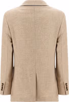 Beige Alpaca Leather Blazer 2